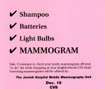 Jewish Hospital Mobile Mammography CVS bag insert