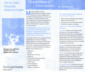 St. Luke Hospitals Diabetes Center brochure