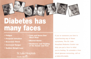 St. Luke Hospitals Diabetes Center mailer