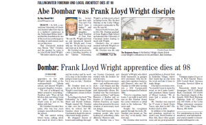 Cincinnati Enquirer: "Abe Dombar - Fallingwater foreman and family man"