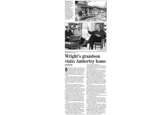 Cincinnati Enquirer: "Eric Lloyd Wright returns to grandfather's design"