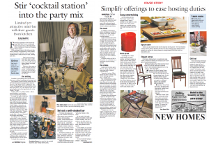 Cincinnati Enquirer: "Low-key cocktails and easy holiday-hosting"