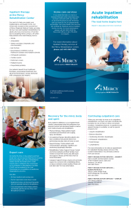 Mercy Health inpatient rehabilitation brochure