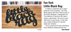 Cincinnati Enquirer: "The Little Black Rug"