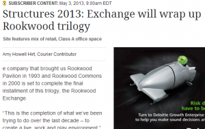 Business Courier, May 2013: "Exchange will wrap up Rookwood trilogy"