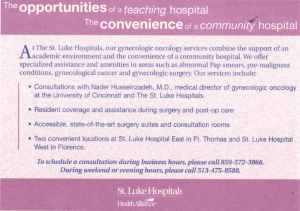 St. Luke Hospitals oncology physician mailer