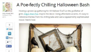 Trulia blog, Oct. 27, 2014: "A Poe-fectly Chilling Halloween Bash"