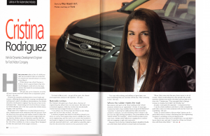 Latino Leaders, April/May 2013: "Cristina Rodriguez: Vehicle dynamics development engineer"