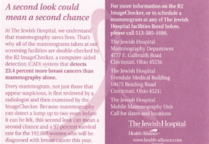 Jewish Hospital Mobile Mammography mailer