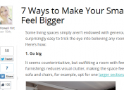 Trulia blog, Oct. 10, 2014: "7 Ways to Make Your Small Space Feel Bigger"