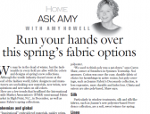 Cincinnati Enquirer: "What's new in spring fabrics"