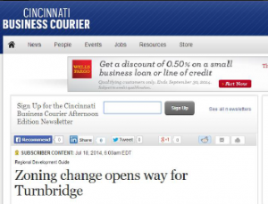 Business Courier, July 18, 2014: "Zoning change opens way for Turnbridge"