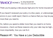 Yahoo! Homes: "Stop making these home insurance mistakes"