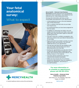 Mercy Health fetal anatomical survey pamphlet