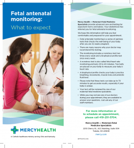 Mercy Health fetal antenatal monitoring pamphlet