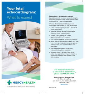 Mercy Health fetal echocardiogram pamphlet