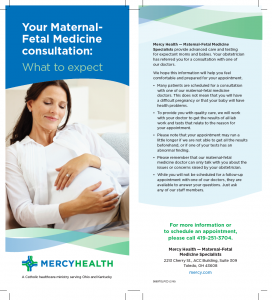 Mercy Health maternal-fetal medicine pamphlet