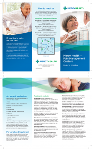 Mercy Health pain clinic brochure